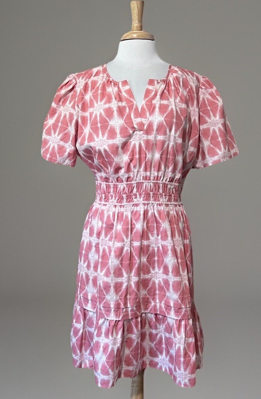 Kate & Sam Womens XL Mauve Pink Mystic Smocked Babydoll Tunic Dress Cotton